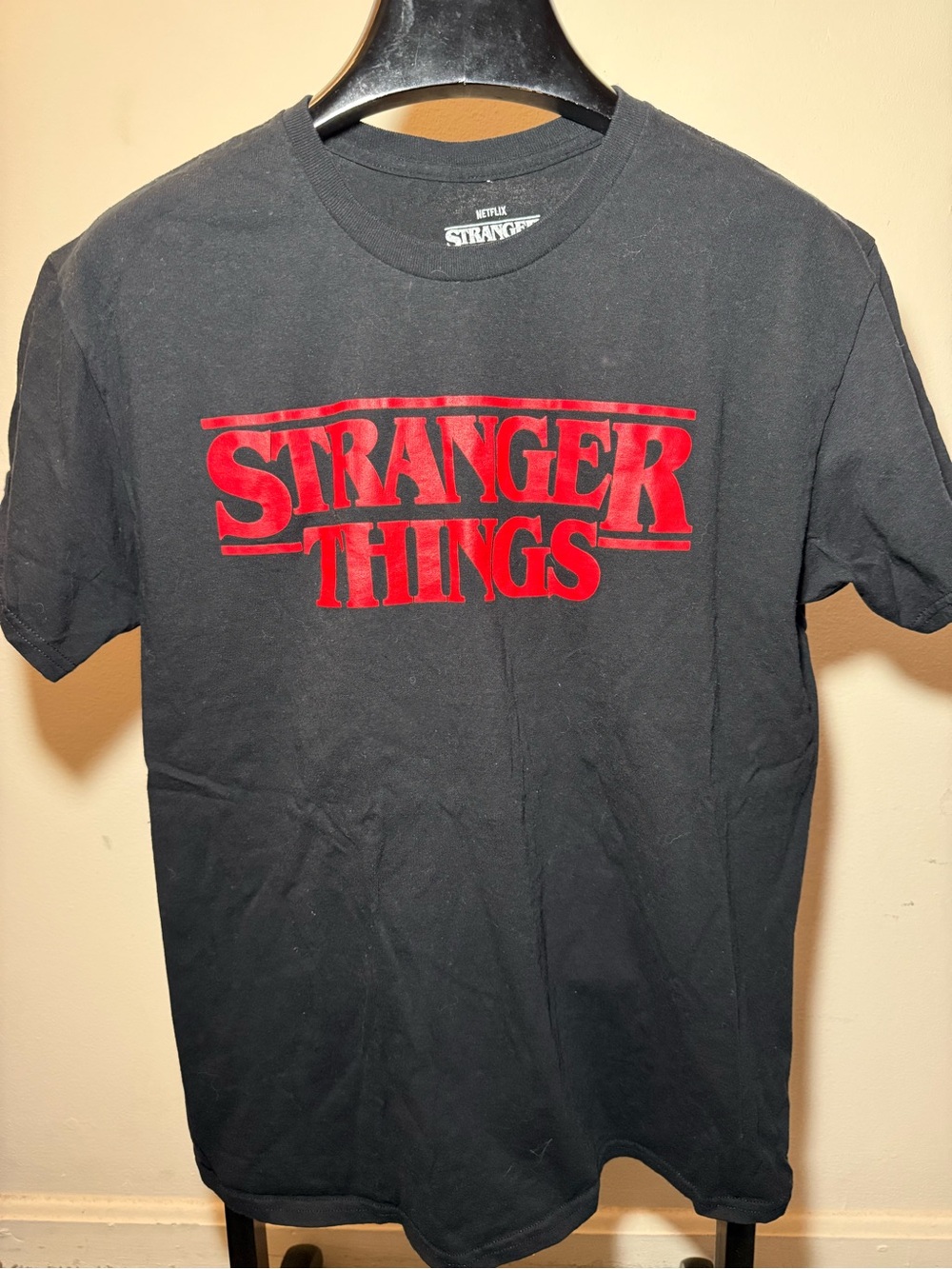 ⭐️3/$20 Netflix hit show Stranger Things Black T-shirt, Large unisex